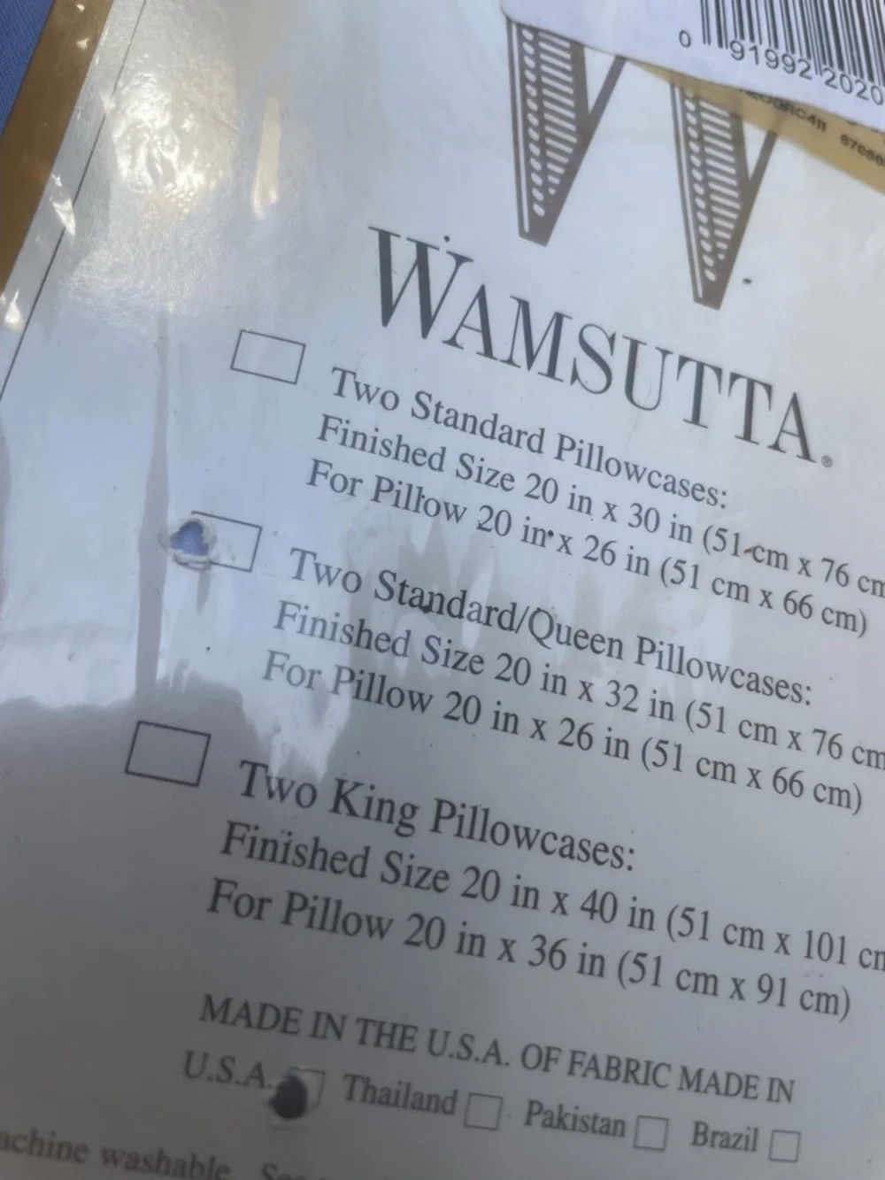 Wamsutta “Old Stock” all cotton standard pillow cases .Denim blue